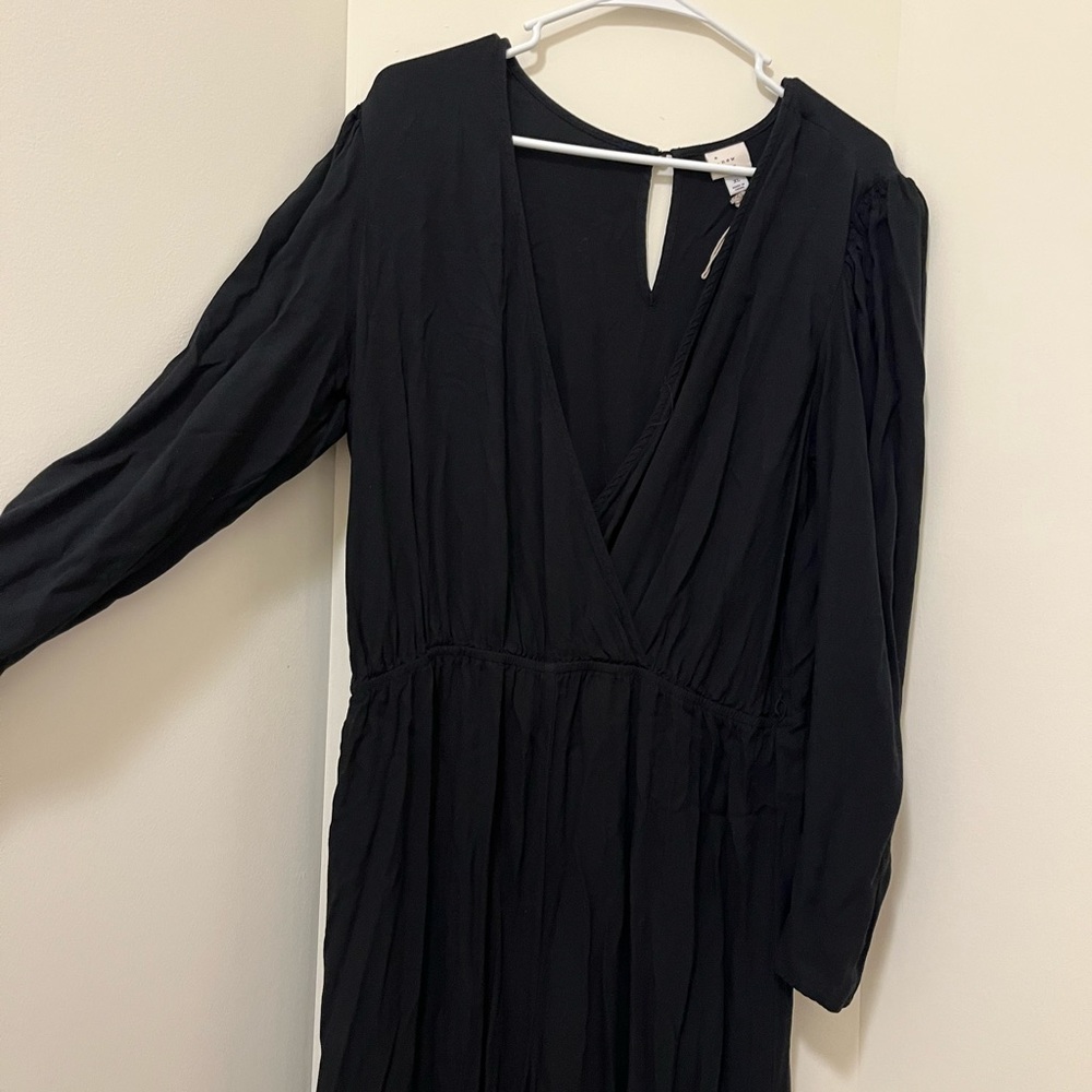 long-sleeve black jumpsuit